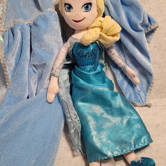 Girls Disney Frozen Elsa Plush Doll & Princess Costume Dress Dress-Up Play Lot - Picture 7 of 12